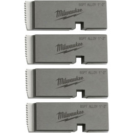 Плашки для нарезання резьбы MILWAUKEE, PTR2D 1'' - 2'' BSPT ALLOY (4шт) для MXF PTR2