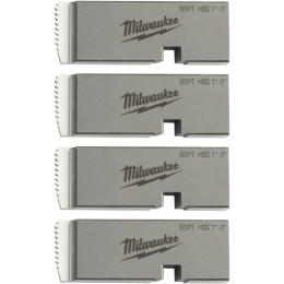 Плашки для нарезання резьбы MILWAUKEE, PTR2D 1'' - 2'' BSPT HSS (4шт) для MXF PTR2
