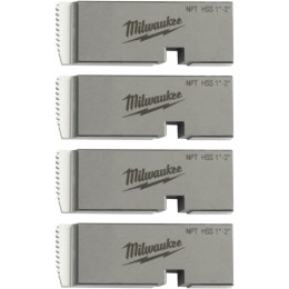 Плашки для нарезання резьбы MILWAUKEE, PTR2D 1'' - 2'' BSPT NPT HSS (4шт) для MXF PTR2
