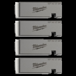 Плашки для нарезання резьбы MILWAUKEE, PTR2D 1/2'' - 3/4'' BSPT HS (4шт) для MXF PTR2