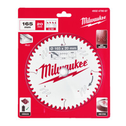 Диск пиляльний по алюмінію Alu PFTE THIN KERF MILWAUKEE, діаметр 165х20х1,6мм, 52 зуб.