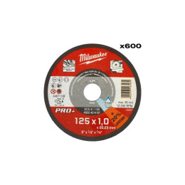 Диск відрізний по металу MILWAUKEE, SCS 41/125х1 PRO+, діаметр 125мм, (600шт)