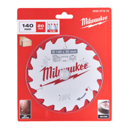 Диск пиляльний по дереву для торцювальних пил PFTE THIN KERF MILWAUKEE, діаметр 140х20х1,6мм, 18 зуб.