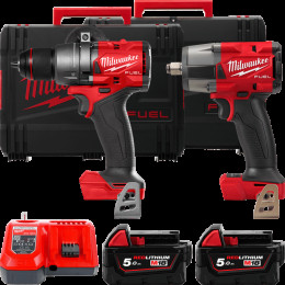 Набір акумуляторних інтрументів Milwaukee M18FPP2F3-502X (ударний дриль M18 FPD3, M18 FMTIW2F12 бездротовий ударний гайковерт 1/
