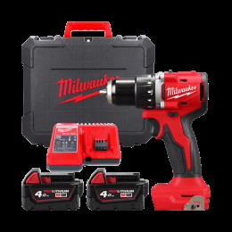 Дриль-шуруповерт акумуляторний безщітковий MILWAUKEE M18 BLDDRC-402C, 60,5Нм (зарядний пристрій М12-18 С, 2 акумулятори М18 В4 4
