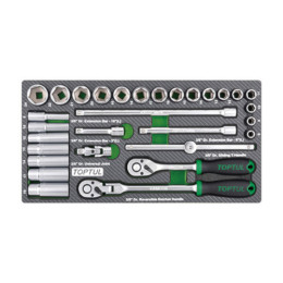 Тріскачки і головки в ложементі 3/8" 30ед. TOPTUL GEA3005