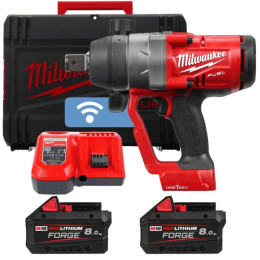 Гайковерт акумуляторний 1'' MILWAUKEE, M18 ONEFHIWF1-802X, 2400Нм (+зар.пр., 2 акум.Х 8Аг, HD кейс) FORGE