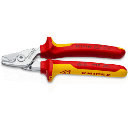 Ножиці для різання кабелів, Ø15 мм / 50 мм2, 160 мм VDE KNIPEX 95 16 160 SB, хромовані