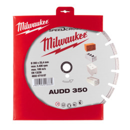 Диск алмазний Speedcross MILWAUKEE AUDD 350, діаметр 350мм (бетон, цегла, асфальт)