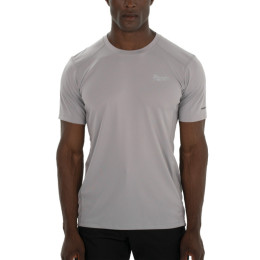 Футболка MILWAUKEE WWSSG-XXL, дихаюча з коротким рукавом, сіра, (розмір XXL)