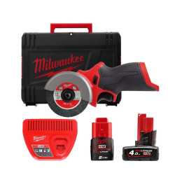 Шліфмашина універсальна відрізна акумуляторна безщіткова MILWAUKEE, M12 FCOT-422X, діаметр 76мм (зарядний пристрій С12 С, 1 х М1