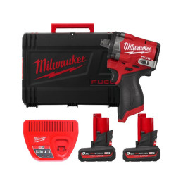 Гайковерт акумуляторний безщітковий 1/2'' MILWAUKEE, M12 FCIWF12G3-502X, 746Нм, з кільцем (зарядний пристрій С12 С, 2 акумулятор