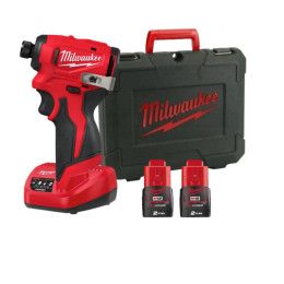 Шуруповерт ударний акумуляторний безщітковий 1/4'' HEX MILWAUKEE, M12 BLIDRC-202C, 124Нм (зарядний пристрій С12 С, 2 акумулятори