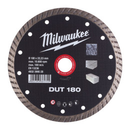 Диск алмазний MILWAUKEE DUT 180, діаметр 180мм (керамічна плитка/чистий різ)