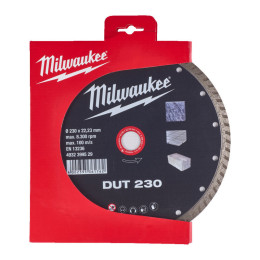 Диск алмазний MILWAUKEE DUT 230, діаметр 230мм (керамічна плитка/чистий різ)