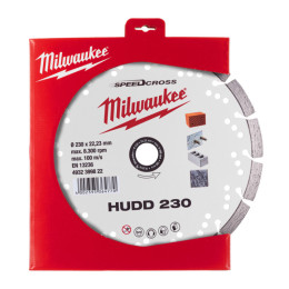 Диск алмазний Speedcross MILWAUKEE HUDD 230, діаметр 230мм (залізобетон, граніт)