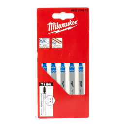 Полотна для лобзиків T118G MILWAUKEE, 50х0,7мм , (5шт), (універсальні)