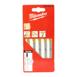Полотна для лобзиків T244D MILWAUKEE, 75х4,0мм, (5шт), (деревина, фігурний різ)