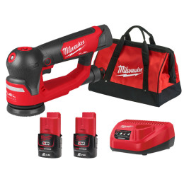 Шлифмашина эксцентриковая аккумуляторная бесщеточная MILWAUKEE, M12 FSDR75-202B, Ø75мм
