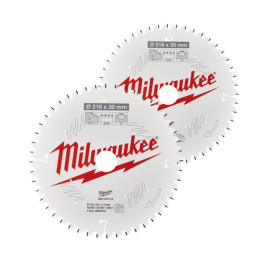 Набір дисків пиляльних MILWAUKEE Ø216x30x48зуб., + Ø216x30x60зуб.