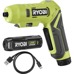 Отвертка аккумуляторная RYOBI USB Lithium RSDP4-120G 4В (1х2Ач) 5Нм, 200об/хв