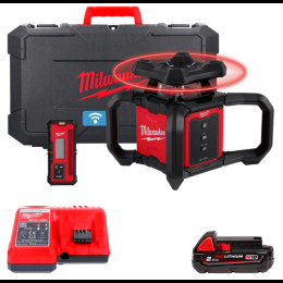 Рівень лазерний ротаційний акумуляторний MILWAUKEE M18 RLOH600-201C 600м (1 акумулятор M18 B2, зарядний пристрій M12-18C, пласти