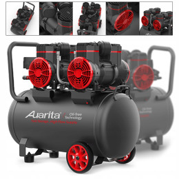 Безмасляний чотирипоршневий компресор 50 л 220V з сепаратором AUARITA 2-1450X2F50-220
