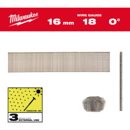 Цвяхи з неіржавкої сталі з Т-подібною головкою MILWAUKEE, 18G/0°/16 мм, (10000шт)