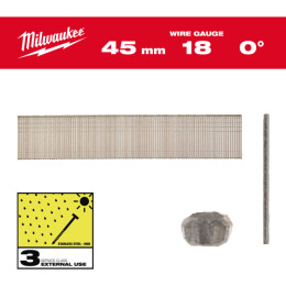Цвяхи з неіржавкої сталі з Т-подібною головкою MILWAUKEE, 18G/0°/45 мм, (5000шт)