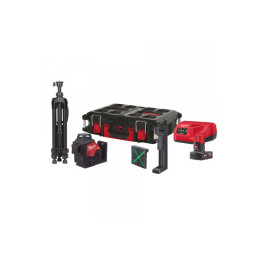 Нівелір 3D лазерний акумуляторний MILWAUKEE, M12 3PLSKIT-401P (360 градусів, зелений промінь) (зарядний пристрій С12 С, 1 акумул