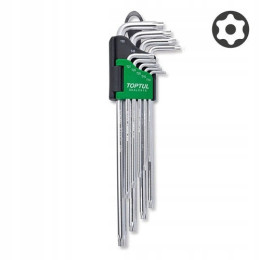 Г-образні ключі TORX TOPTUL T10-T50 9ед. супердовгі з отвором GAAL0915