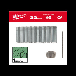 Цвяхи оцинковані з Т-образною головкою MILWAUKEE, 16G/0 градусів/32мм, (5000шт)