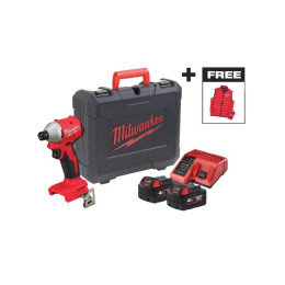 Шуруповерт ударний акумуляторний безщітковий MILWAUKEE M18 BLIDRCMC-402C (190Нм) (+ заряд.пристрій, 2 акум., HD кейс) + жилетка