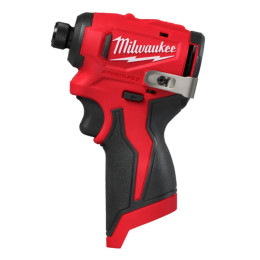 Шуруповерт ударний акумуляторний безщітковий 1/4'' HEX MILWAUKEE, M12 BLIDRC-0, 124Нм (каркас, кліпса для ременя, картонне пакув