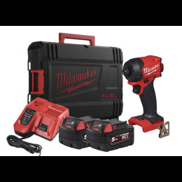 Шуруповерт ударний гідравлічний акумуляторний безщітковий MILWAUKEE, M18 FIDRQ-502X,113Нм (зарядний пристрій М12-18 FC, 2 акумул