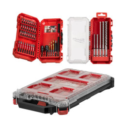 Набір біт SHOCKWAVE та бурів SDS-PLUS MX4 MILWAUKEE у органайзері PACKOUT (4932498297/ 4932492004/ 4932471065)