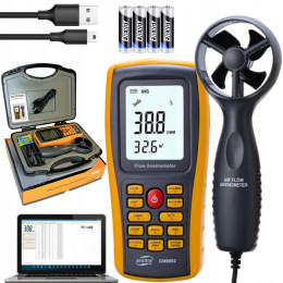 Термоанемометр професійний USB 0,3-30 м/с, 0-45 °C BENETECH GM8903