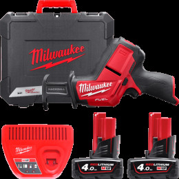 Пила шабельна акумуляторна MILWAUKEE M12CHZ-402C M12 (зарядний пристрій , 2 акумулятори, кейс)