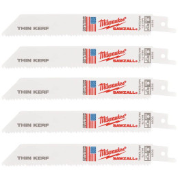 Полотно для шабельних пил THIN KERF MILWAUKEE, 150х3,1/2,1мм, (5шт), (універсальні)