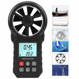 Анемометр крильчастий 0,3-30 м/с, -10-45 °C WINTACT WT87A