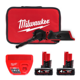 Шліфмашина стрічкова акумуляторна безщіткова MILWAUKEE, M12 FBFL10-402B, 10мм (зарядний пристрій С12 С, 2 акумулятори М12 В4 4Аг