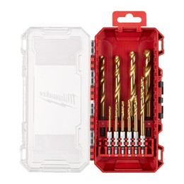 Набір свердел по металу RedHEX SHOCKWAVE HSS-TiN PACKOUT MILWAUKEE, (діаметри 3/3,5/4/4,5/ 5/6/7/ 8/9/10мм) (10шт) пластиковий к
