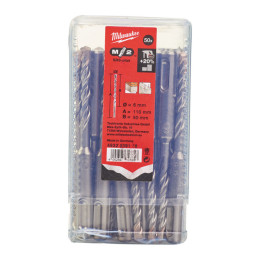 Бур SDS-PLUS M2 MILWAUKEE, діаметр 6,0х110х50мм, (50шт), пластикова коробка