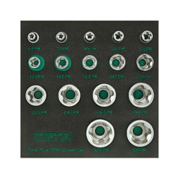 Набір головок Torx Plus EPR 1/4"&3/8"&1/2" 6EPR-32EPR 16 од. TOPTUL GABF1601