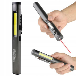Ліхтарик світлодіодний алюмінієвий (COB+LED) з УФ, лазером та магнітом Pen Light PROTESTER PRO-FL0305S